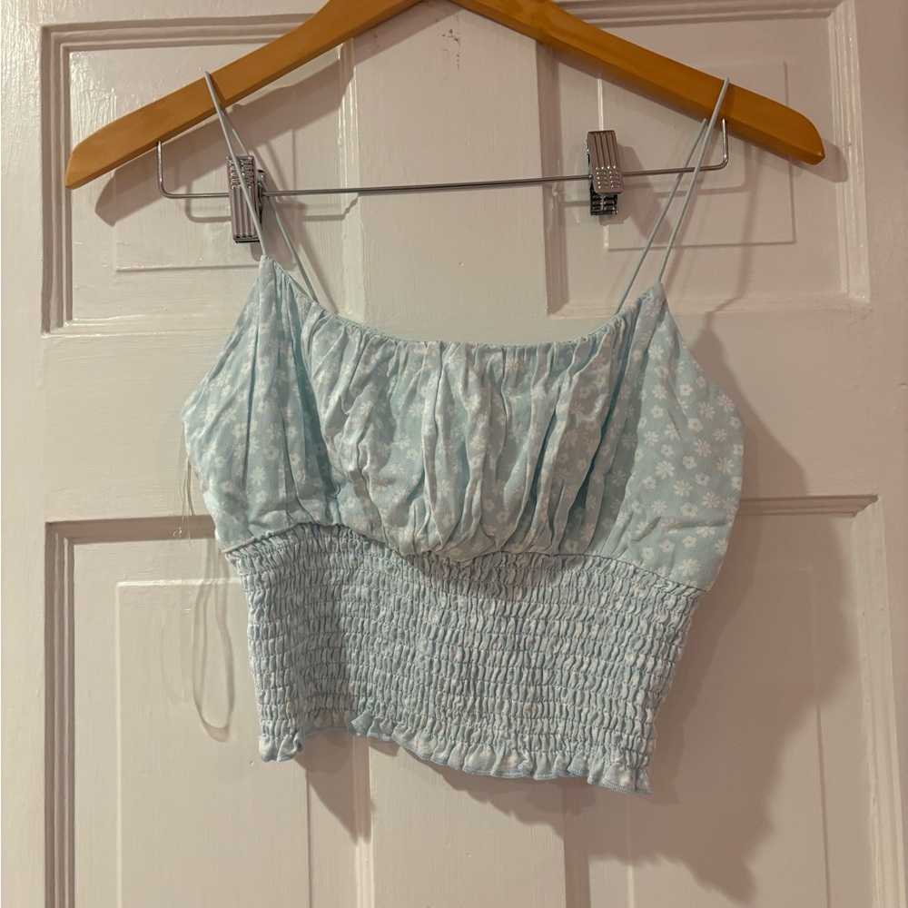 PacSun cropped tank with little white flower design